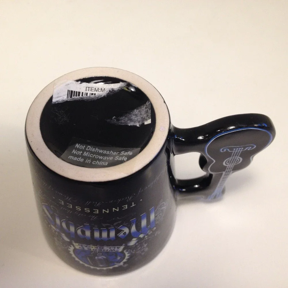 Vintage Souvenir Memphis Tennessee Guitar Handle Shot Glass Whiskey
